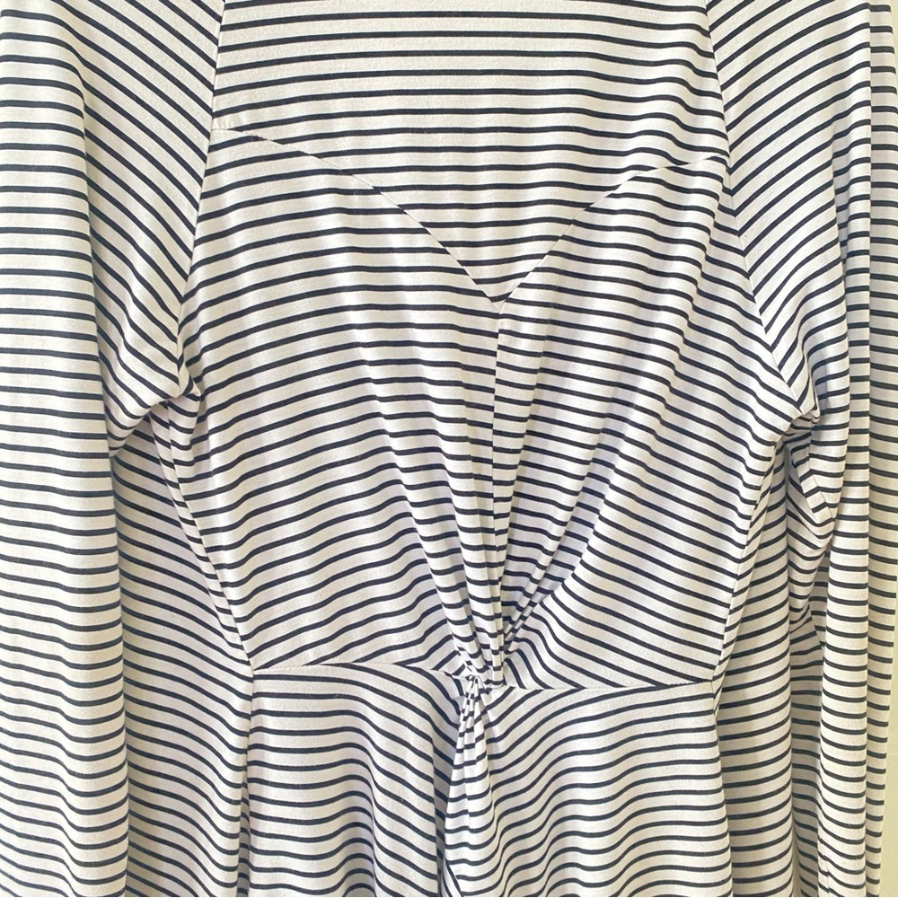 MARKET & SPRUCE Black and White Striped Open Front Cardigan Women's Size Large - Picture 6 of 6